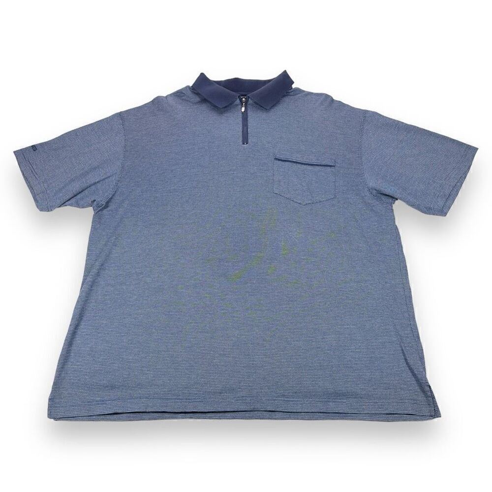 PING Polo Shirt Neva Size 2XL XXL 2X Blue Short‎ Sleeve 1/4 Zip Golf Shirt